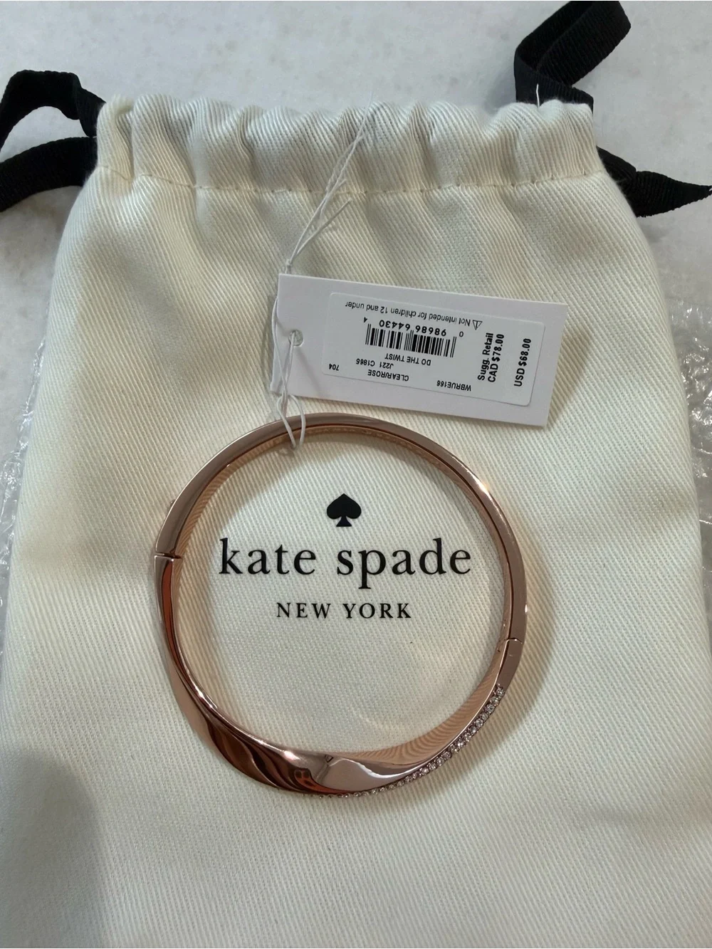 kate spade Rose Gold Crystal-Accent Bangle Bracelet